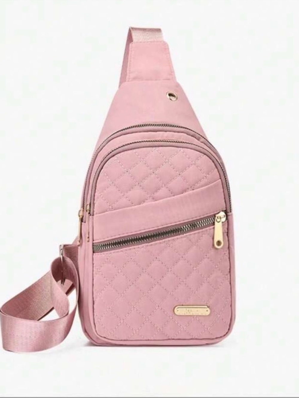 Quilted Pink Crossbody Sling Bag - Sleek Everyday Carry